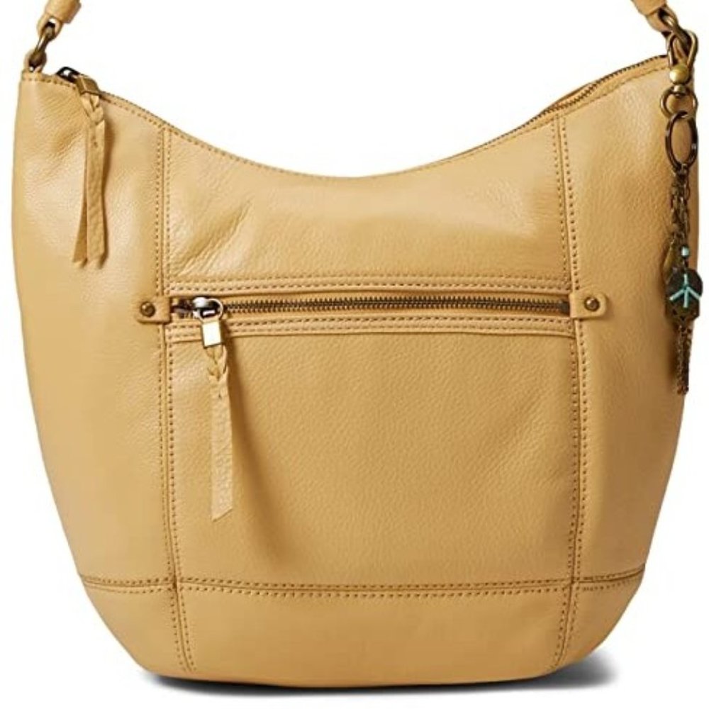 The Sak Cole Valley Leather Hobo Bag in Buttercup Yellow